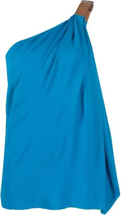 Alberta Ferretti buckled one-shoulder top - women - Viscose - 46 - Blue