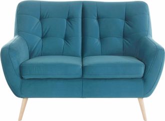 Exxpo Sofa Fashion 2-Sitzer »Scandi, bequem, aufwendige Rückenpolsterung für mehr Sitzkomfort« akuelle Farben in hochwertige Bezugsqualitäten, Holzfuss