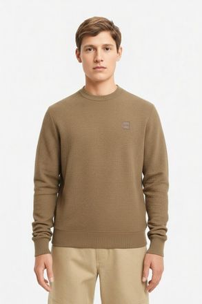 Boss Orange by Hugo Boss Strickpullover BOSS ORANGE Anion, Herren, Gr. XXL, open gr&uuml;n346, Strick, Obermaterial: 95% Baumwolle, 5% Kaschmir, regular fit normal, Rundhals, einge