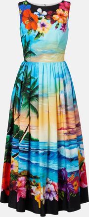 Dolce & Gabbana Abito midi in cotone con stampa