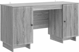 vidaXL Escritorio Sonoma Gris Madera De Ingenier&iacute;a 142,5 X 50 X 75 Cm Vidaxl