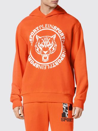 Plein Sport Graphic Print Cotton Hoodie with Dropped Shoulders