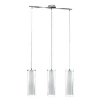 Loops Pendant Light Chrome Shade Clear White Glass Glass Opal Matt Bulb E27 3x60W