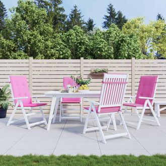 vidaXL Cojines Para Sillas Con Respaldo Alto 4 Uds Tela Rosa Vidaxl