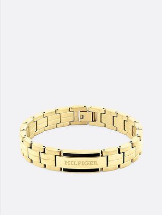 Tommy Hilfiger Gold-Plated Black Enamel Bracelet
