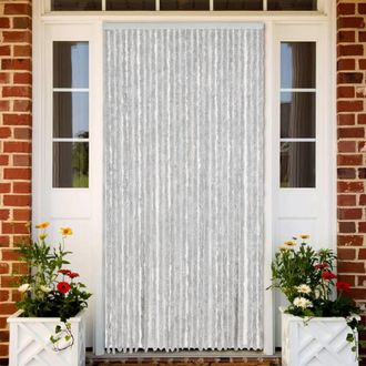 vidaXL Vidaxl - Cortina Antimoscas Chenilla Gris 118x220 Cm