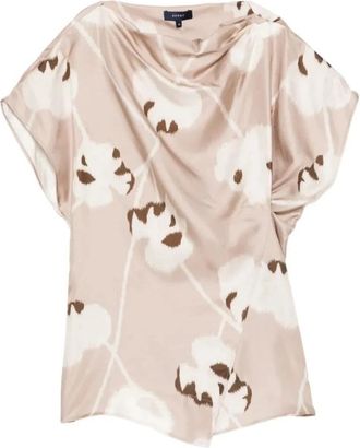 SOEUR Fedora Bloemen Blouse - Dames - T-shirts - Beige - XS - Tops
