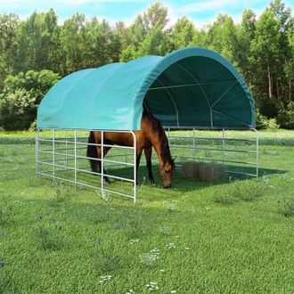 vidaXL Carpa Para Ganado Pvc Verde 3,7x3,7 M Vidaxl