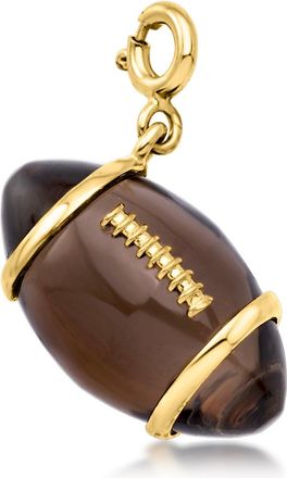 Ross-Simons Smoky Quartz Football Charm in 18kt Gold Over Sterling