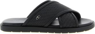 Ferragamo Black Leather Sandals