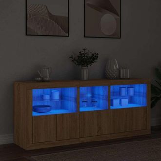 vidaXL vidaXL Credenza con Luci LED Rovere Sonoma 162x37x67 cm