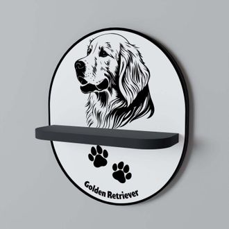 OEM Golden Retriever Estante Ovalado Negro