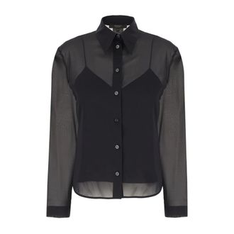 Gucci Dames, Blouses & Shirts, Zwart, Maat: S Chiffon