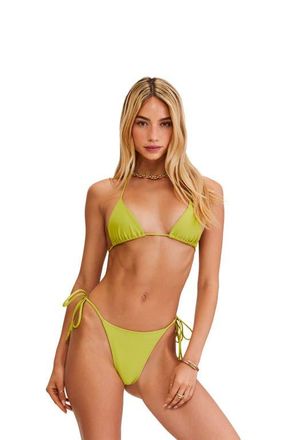 Sunkissed LE TRIANGLE SWIM TOP in Lime Green at Nordstrom, Size X-Small