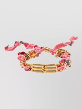 Balenciaga bb icon ribbon metal bracelet