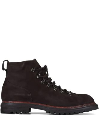 Aquatalia Denali lace-up suede boots - men - Calf Suede/Calf Leather/Rubber - 12 - Brown