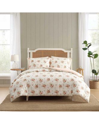 Laura Ashley Ribbon Bouquet 100% Cotton Comforter Set