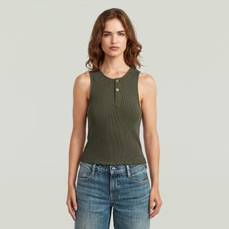 G-Star Slim Henley Tank T-Shirt - Grijs - Dames