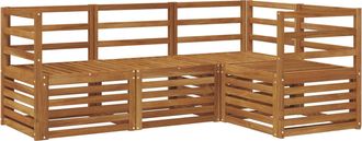 vidaXL Conjunto De Sof&aacute;s De Exterior 4 Uds. Natural Poli&eacute;ster Vidaxl