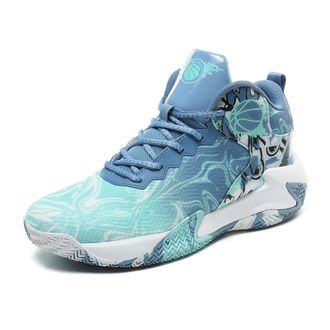 Generic Mens Plus Size Basketball Shoes High top Breathable Anti Slip Wear-Resistant Rebound Casual Sports Training Boots Walking Shoes(Moonlight,12.5 UK)