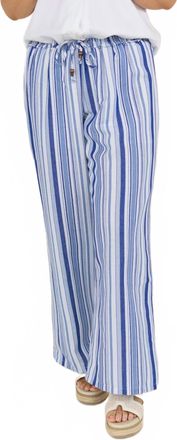 THML Clothing Coastal Breeze Wide Leg Pants In Light Blue Striped