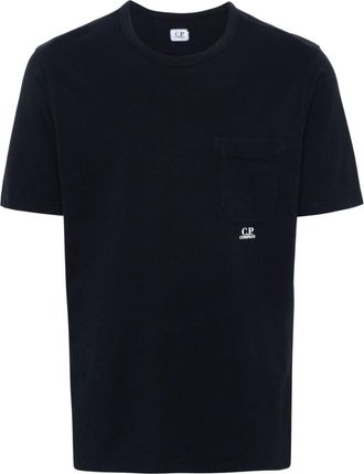 C.P. Company logo-print patch-pocket T-shirt - men - Cotton - S - Blue