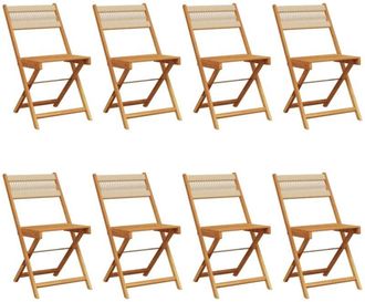 vidaXL Vidaxl - Sillas De Jard&iacute;n Plegables 8 Uds Madera Maciza Acacia Beige
