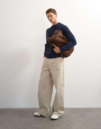 Topman polo lavorato a maglia regular fit navy-Blu