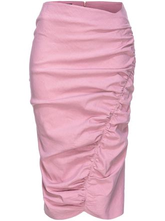 Pinko asymmetric ruched midi skirt