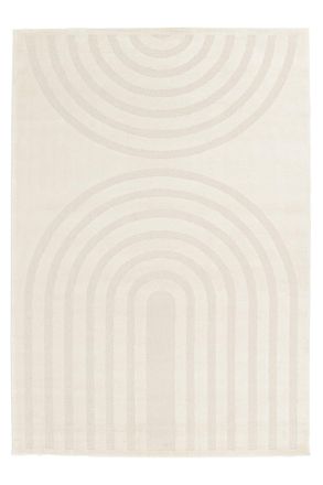 AFK Living Alfombra muy suave y gr&aacute;fica beige 160 x 230 cm