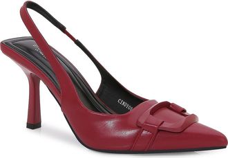 Berness Buckled Pointed Toe Slingback Pump in Wine at Nordstrom Rack, Size 7.5