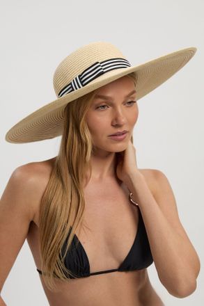 Karen Millen Womens Natural Floppy Beach Hat - One Size