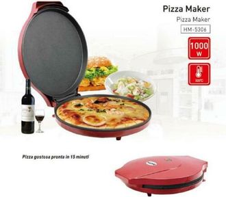 Trade Shop Trade Shop - Piastra Elettrica Cuoci Pizza 850/1000watt Doppio Riscaldamento Cuoce In 15 Min