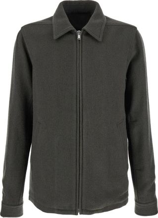 Rick Owens Brad Jas met Klassieke Kraag - Heren - Zomerjassen - Groen - M - Wol - Jassen