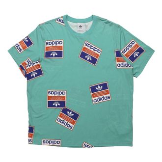 adidas originals Printing Round Neck Short Sleeve Green DV2073