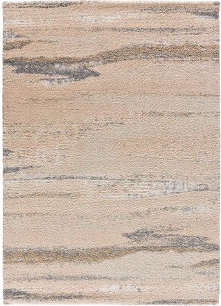 Atticgo Alfombra shaggy abstracta beige 133x190 cm