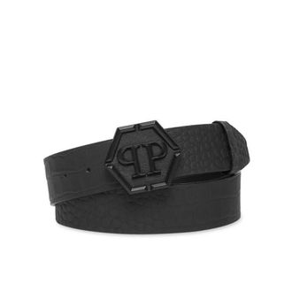 Philipp Plein Heren, Accessoires, Zwart, Maat: 110 CM Leer