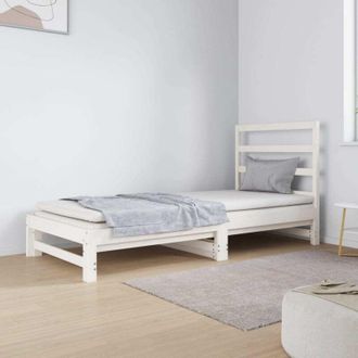 vidaXL Sof&aacute; Cama Extra&iacute;ble Sin Colch&oacute;n Blanco 2x(90x190) Cm Vidaxl