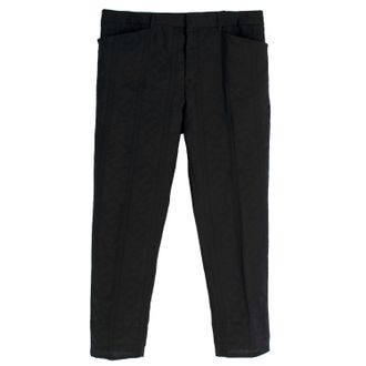 Saint Laurent Black Jacquard Tailored Trousers Size 36