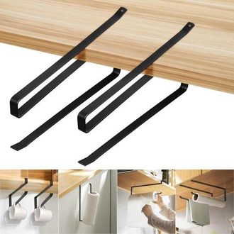 OEM Soporte De Pared Para Rollo De Cocina, 2 Piezas, No Requiere Perforaci&oacute;n, Soporte Para Papel Higi&eacute;nico En Cocina Y Ba&ntilde;o (negro)