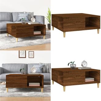 vidaXL Tavolino Salotto Rovere Marrone 80x80x36,5 cm Legno Multistrato - Tavolino in legno - Tavolino in legno multistrato