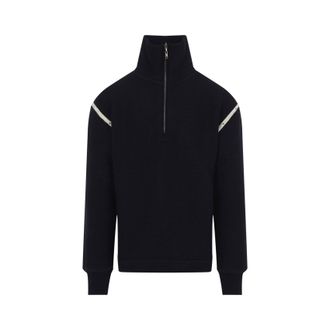Maison Margiela Elbow Patch Quarter Zip Sweater