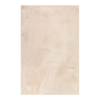 Esprit Alfombra de piel de conejo artificial suave blanco beige 170x120