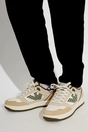 Emporio Armani Sports Shoes With Logo, Mens, Beige