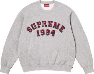 SUPREME SS26 Plaid Arc Crewneck Grey SUP-SS26-133-GRY