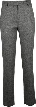 Max Mara Broeken, Dames, Grijs, XS, Katoen, Rechte broek