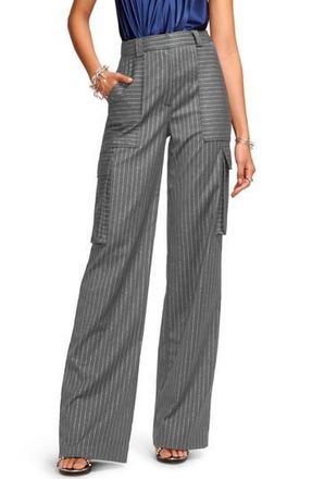 Ramy Brook Noa Metallic Pinstripe Cargo Pants in Charcoal Lurex Pinstripe at Nordstrom Rack, Size 2