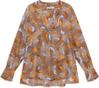 Maliparmi Print Shirt - Dames - Blouses - Veelkleurig - L - Leer - Overhemden
