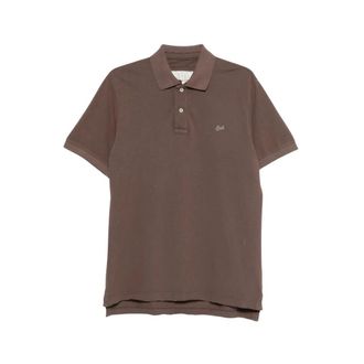 ERL Polo Shirts, male, Brown, Size: XL Raw-hem Polo Shirt