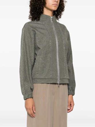 PESERICO Womens Glitter Zip-Up Sweatshirt Aw25 W
